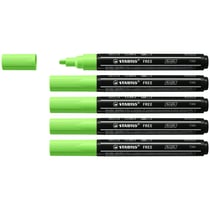 Lot de 5 marqueurs acrylique pointe moyenne - STABILO - Vert clair - FREE T300