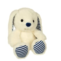 Peluche - Les marinières - lapin blanc rayures bleues - 24 cm
