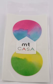 Masking Tape MT Casa Seal Sticker rond en washi dégradé watercolor