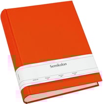 Album photo Semikolon Classic Large – 65 feuilles – papier cartonné crème – couverture en lin orange