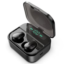 Ecouteurs Bluetooth Sans Fil Avec Boîtier De Charge Et Affichage Numérique Noir YONIS