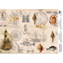 Feuille papier calque, papier velin scrapbooking Fabrika Decoru 30 x 42 cm LA MARINE 0206