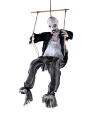 Automate Zombie sur balançoire à suspendre - animé, sonore, lumineux - 80cm