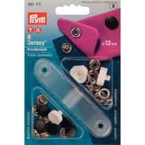 Boutons pression Jersey noir 12mm x6