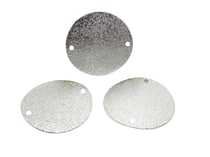 4 Connecteurs sequins ronds 25mm argent pailleté