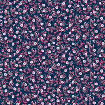Tissu Coton imprimé Fleuris Giorgio sur fond Bleu marine
