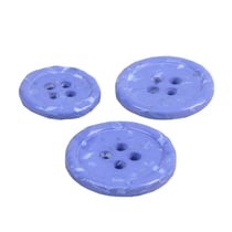 Lot de 6 boutons rond 4 trous bouteilles recyclées bleu jeans
