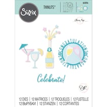 Gabarit de découpe pour machine Sizzix - Bouteilles et verres Thinlits - Olivia Rose