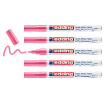 Lot de 5 marqueurs peinture brillante - EDDING - Pointe balle 1-2 mm - Rose