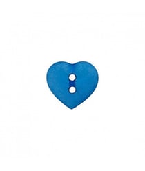 Carte de 3 boutons Coeur 2 trous Bleu moyen 15mm - Union Knopf Bleu