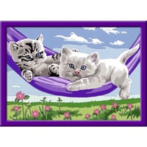 Creart chatons dans le hamac 24x18cm - numero d'art animaux - ravensburger - 28482 - peinture