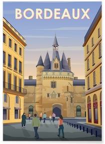 Affiche ville Bordeaux 3 | A3 : 29,7x42cm