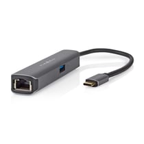 Nedis Hub USB-C 4-en-1 vers RJ45 Femelle / USB-A / USB-C Femelle / HDMI 4K 5Gbps 0.2m Noir