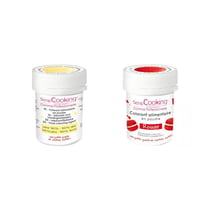 2 colorants alimentaires en poudre - jaune pastel-rouge