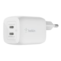 Belkin Chargeur Secteur Rapide Double USB-C GaN 65W PD et PPS Compact Blanc
