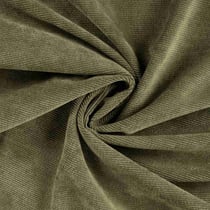 Tissu Velours Côtelé lavé  Eden envers fausse fourrure uni  Vert kaki