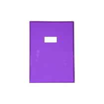 Protège cahier - A4 - 21x29,7cm - Mauve transparent - Avec porte étiquette