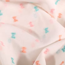Tissu Plumetis Coton léger Petits nœuds pastels sur fond Blanc