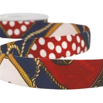 Bobine 15m Ruban foulard Rouge et marine