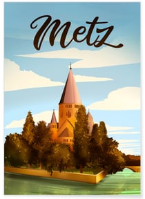 Affiche ville Metz | A3 : 29,7x42cm