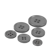 Lot de 3 boutons ronds 4 trous classique gris