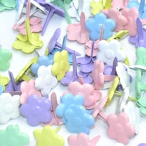 Lot de 100 attaches parisiennes fleurs pastel – Brads décoratifs pour scrapbooking et carterie