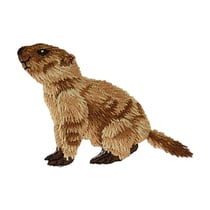Lot de 3 écussons thermocollants marmotte profil gauche 3,5cm x 5,1cm