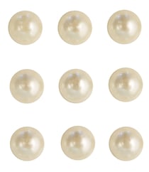 Demi-perles en plastique, autocollants, 2 mm, 160 pces, crème