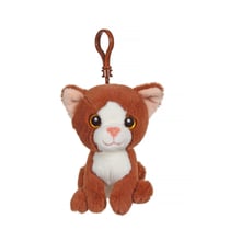 Peluche - Porte-clés Chat Marron & Blanc – 12 cm