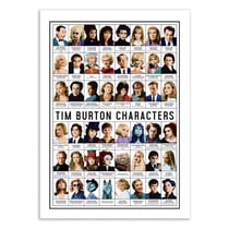 Affiche 50x70 cm - Tim Burton characters - Olivier Bourdereau