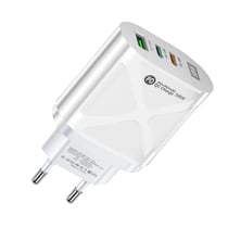 Avizar Chargeur Secteur 58W USB Quickcharge 3.0 / Double PD USB Type-C Anti-dérapant Blanc