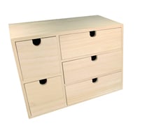 Meuble 5 tiroirs 35x15x26 cm bois - Artemio