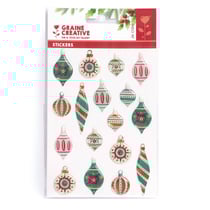 17 stickers boules de Noël époxy