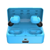 Ecouteurs Bluetooth 5.0 Sans Fil Avec Boîte De Charge Affichage Numérique Bleu YONIS