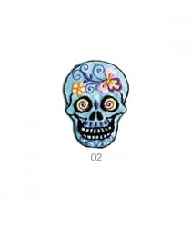 Ecussons Thermocollant Tête de mort joyeuse 4 X 3 cm - Mediac Bleu