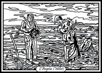 Tableau velours a colorier L ANGELUS (MILLET) Sericolor