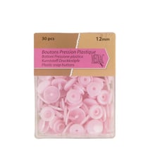 Lot de 30 boutons pression 100% plastique Rose Layette 12mm