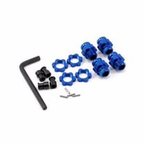 Hexagones de roues alu courts bleu + écrous de roues bleu x4 - Traxxas 6856X
