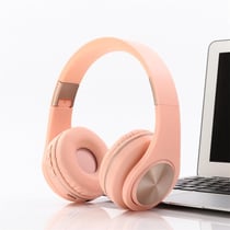 Casque Audio Bluetooth 4.2 Or Super Basse Avec Contrôle Complet Et Lecture Musique Rose YONIS
