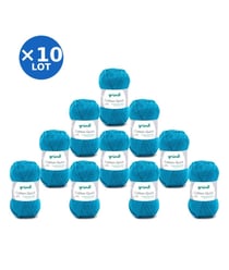Lot de 10 pelotes COTTON QUICK UNI de Gründl – 500 g de coton mercerisé certifié Oeko-Tex 143 Bleu