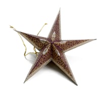 Etoile en papier 5 pièces Prune/Ivoire/Or