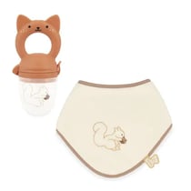 Coffret Bavoir et Grignoteuse Ecureuil