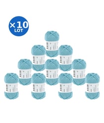 Lot de 10 pelotes QUATTRO de Lang Yarns – 500 g de coton mercerisé 78 Bleu