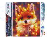 Diamond Painting Broderie Diamant Figured’Art 40x50cm toile entière roulée avec diamants carrés - Petit renard et guirlande éclairée