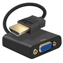 Adaptateur HDMI Mâle vers VGA Femelle Qualité Image HD 1080p Compact 20cm Noir