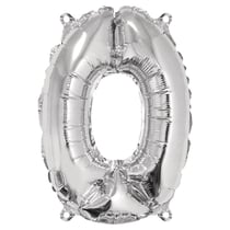 Ballon Chiffre 0, 40cm, 1pce. , argent