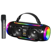Enceinte Bluetooth Portable Étanche Avec Subwoofer Et Lumières RGB Noir YONIS