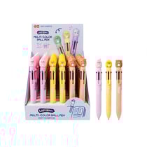 Stylo Multicolore Animaux Kawaii - 6 Couleurs - Lapin / Ours / Poussin