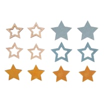 14 étoiles adhésives miniatures en bois