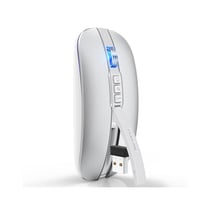 Souris Sans Fil Dual Mode 2400DPI 2.4GHz Bluetooth 5.1 Grise Argent YONIS